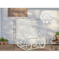 Antik gungstol i järn för inomhus och utomhusbruk