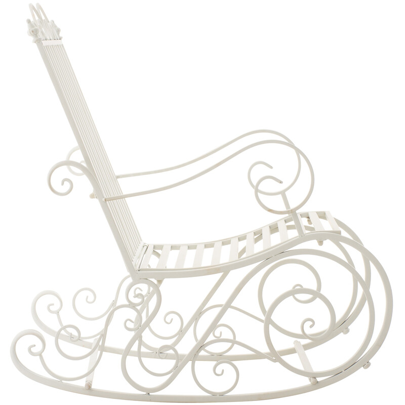 Antik gungstol i järn för inomhus och utomhusbruk