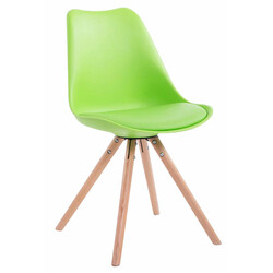 Elegant och bekväm besöksstol i plast, konstläder och trä