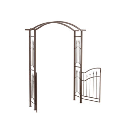 Elegant rosenbåge med grind i hållbart järn för trädgård