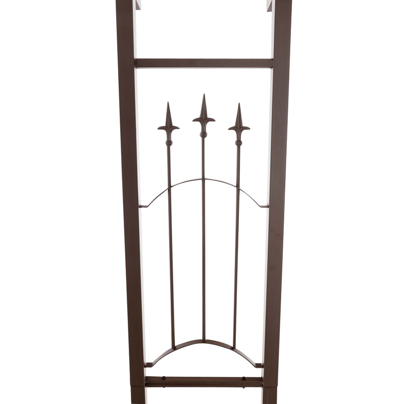 Elegant rosenbåge med grind i hållbart järn för trädgård