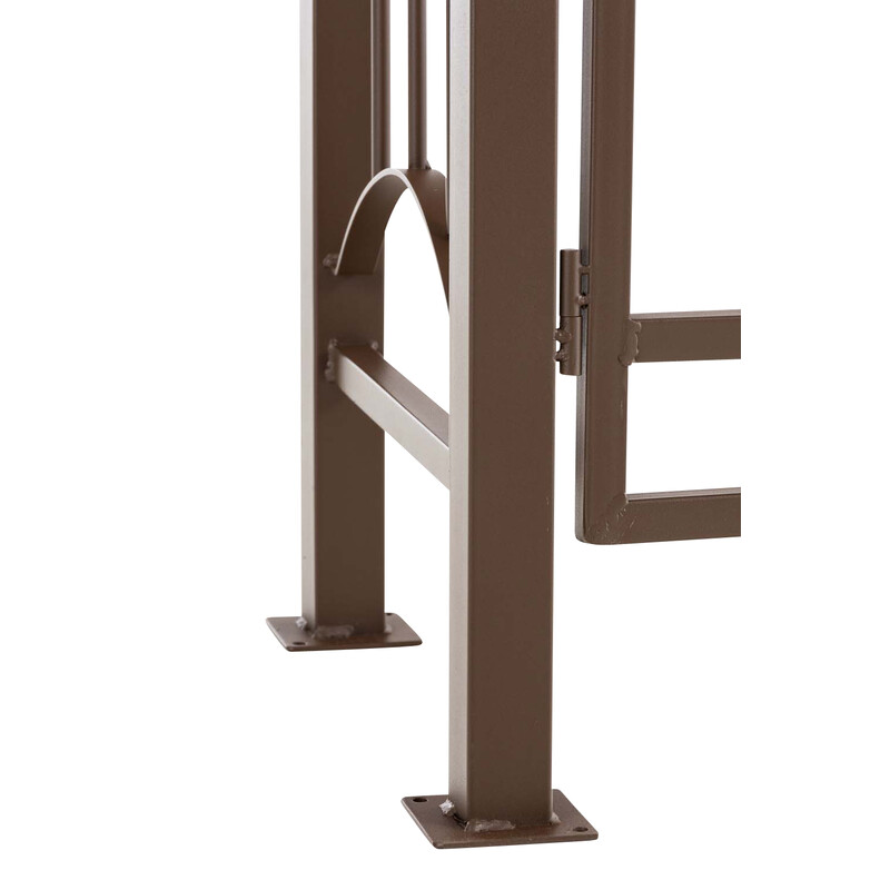 Elegant rosenbåge med grind i hållbart järn för trädgård