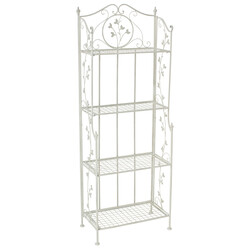 Lantlig hopfällbar hylla i robust järn med antik känsla