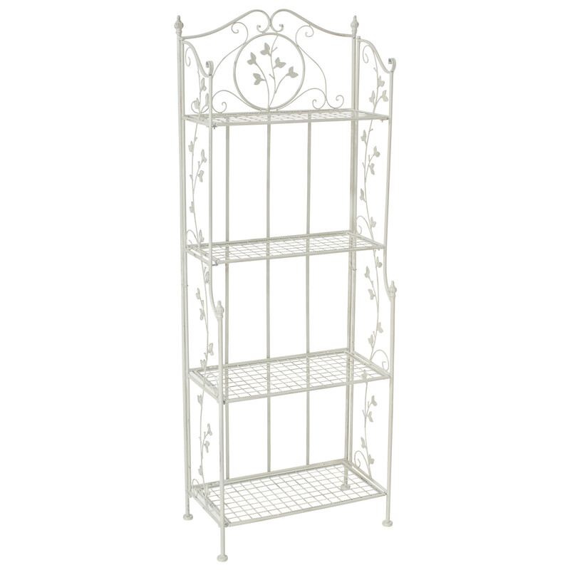 Lantlig hopfällbar hylla i robust järn med antik känsla