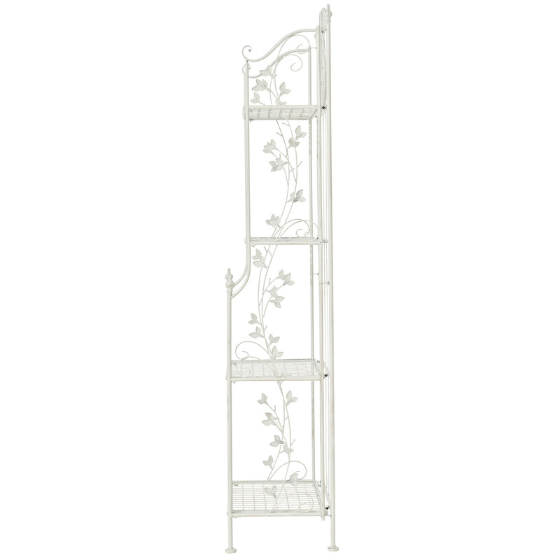 Lantlig hopfällbar hylla i robust järn med antik känsla