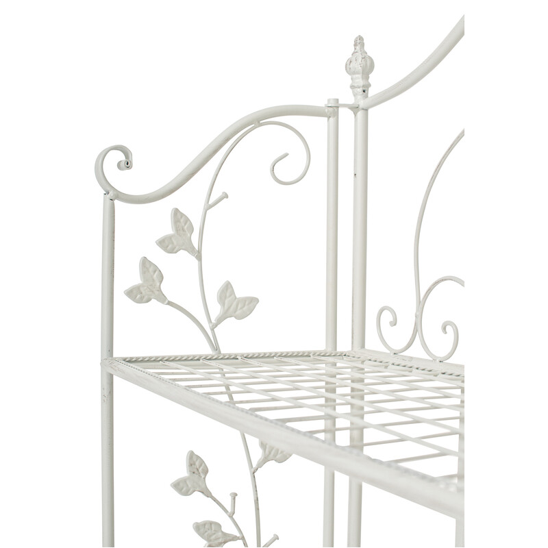 Lantlig hopfällbar hylla i robust järn med antik känsla