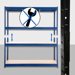 Kraftigt hyllsystem för tung förvaring, justerbara hyllplan