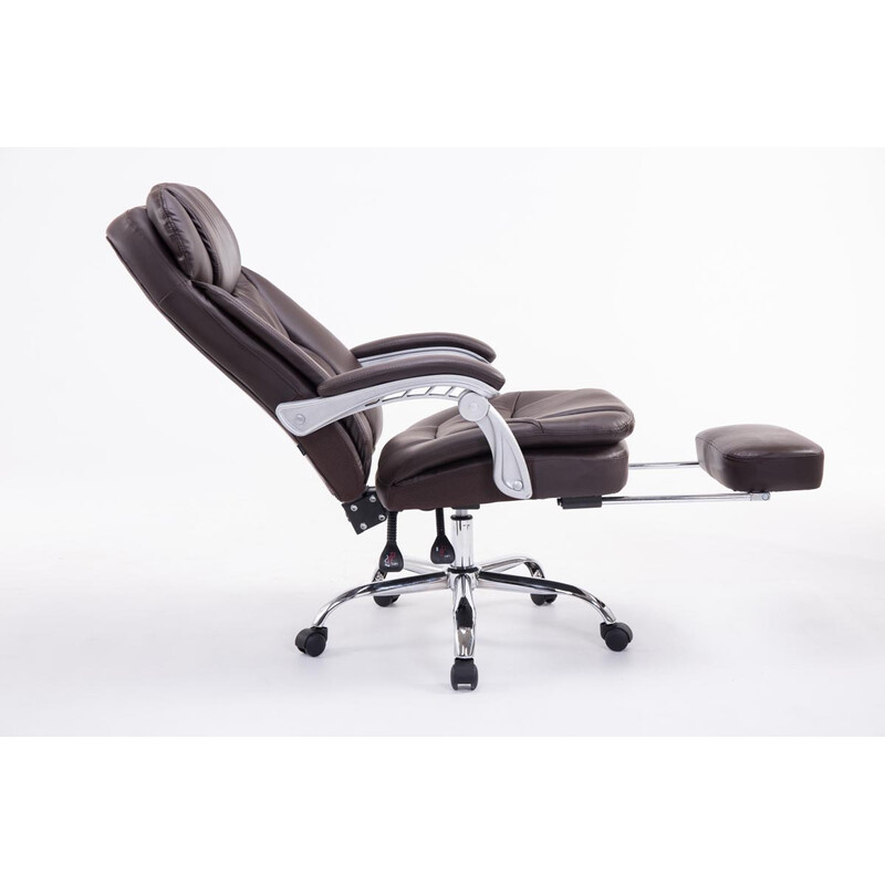 Ergonomisk XL-kontorsstol med justerbart fotstöd och konstläder