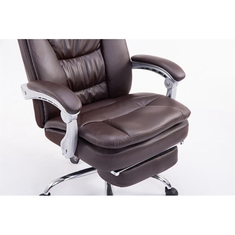 Ergonomisk XL-kontorsstol med justerbart fotstöd och konstläder