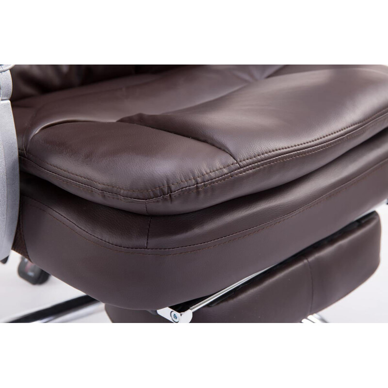 Ergonomisk XL-kontorsstol med justerbart fotstöd och konstläder