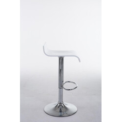 Elegant justerbar barstol i trä med kromad stomme