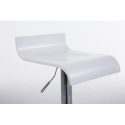 Elegant justerbar barstol i trä med kromad stomme