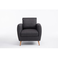 Romantisk fåtölj med bekväm stoppning och eleganta träben