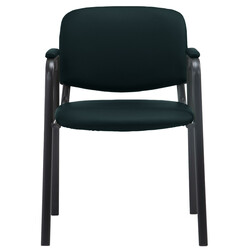 Stapelbar konferensstol Ken Pro i konstläder och metall