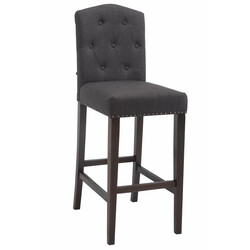 Stilren barstol i gummiträ med klädd sits och ryggstöd