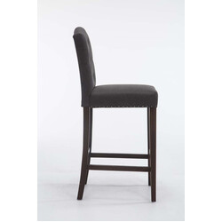 Stilren barstol i gummiträ med klädd sits och ryggstöd