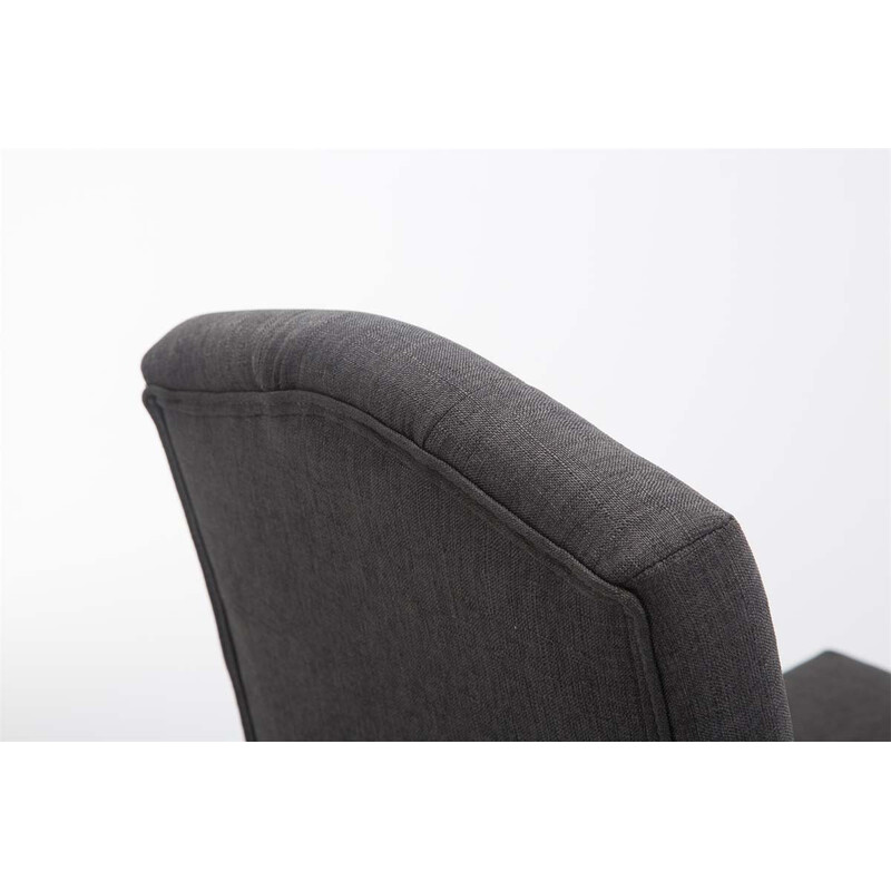 Stilren barstol i gummiträ med klädd sits och ryggstöd