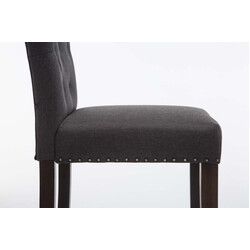 Stilren barstol i gummiträ med klädd sits och ryggstöd