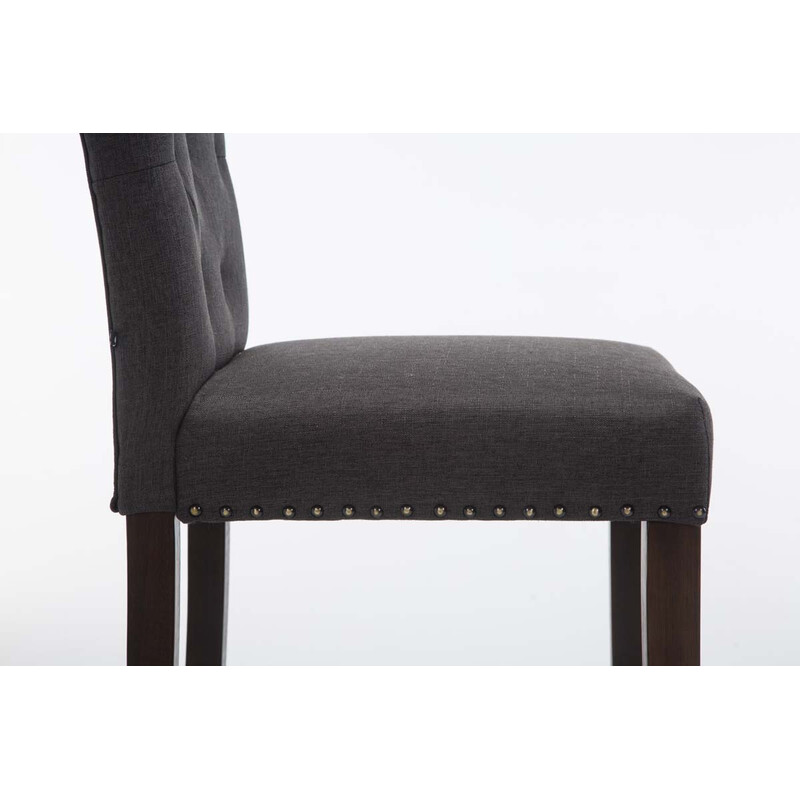 Stilren barstol i gummiträ med klädd sits och ryggstöd