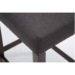 Stilren barstol i gummiträ med klädd sits och ryggstöd