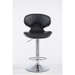 Justerbar barstol i konstläder med kromad bas