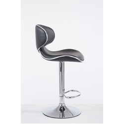 Justerbar barstol i konstläder med kromad bas