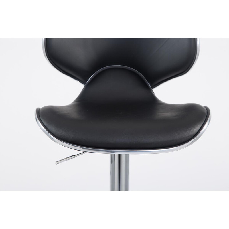 Justerbar barstol i konstläder med kromad bas