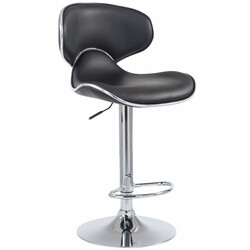 Justerbar barstol i konstläder med kromad bas