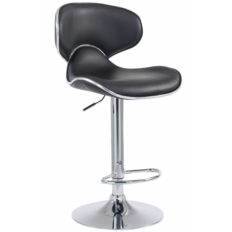 Justerbar barstol i konstläder med kromad bas