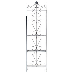 Lantlig hopfällbar hylla i robust järnrör med dekorationer