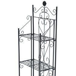 Lantlig hopfällbar hylla i robust järnrör med dekorationer