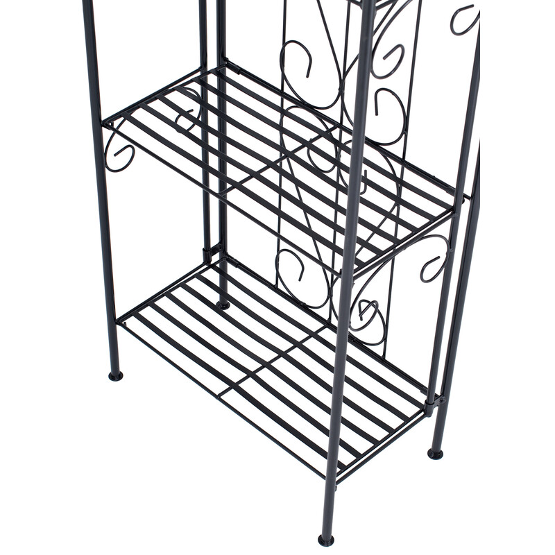 Lantlig hopfällbar hylla i robust järnrör med dekorationer