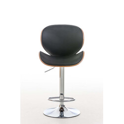 Elegant höj- och sänkbar barstol i konstläder och kromad metall