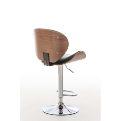 Elegant höj- och sänkbar barstol i konstläder och kromad metall