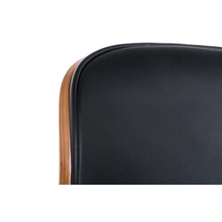 Elegant höj- och sänkbar barstol i konstläder och kromad metall