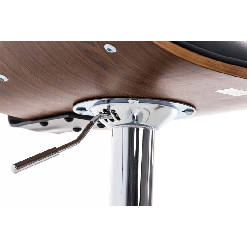 Elegant höj- och sänkbar barstol i konstläder och kromad metall