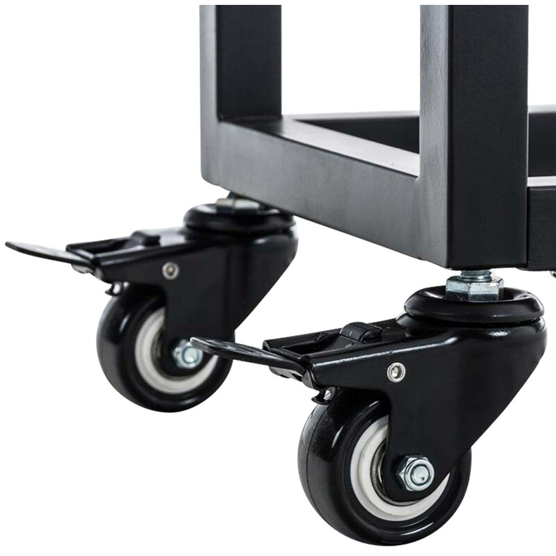 Elegant vedställ med hjul i rostfritt stål eller svart metall