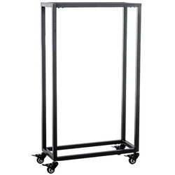 Elegant vedställ med hjul i rostfritt stål eller svart metall