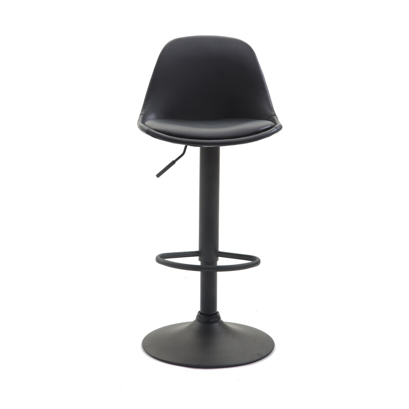 Modern justerbar barstol i konstläder med metallstativ