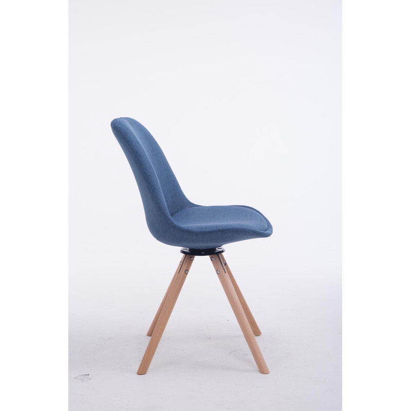 Elegant svängbar besöksstol i tyg och trä