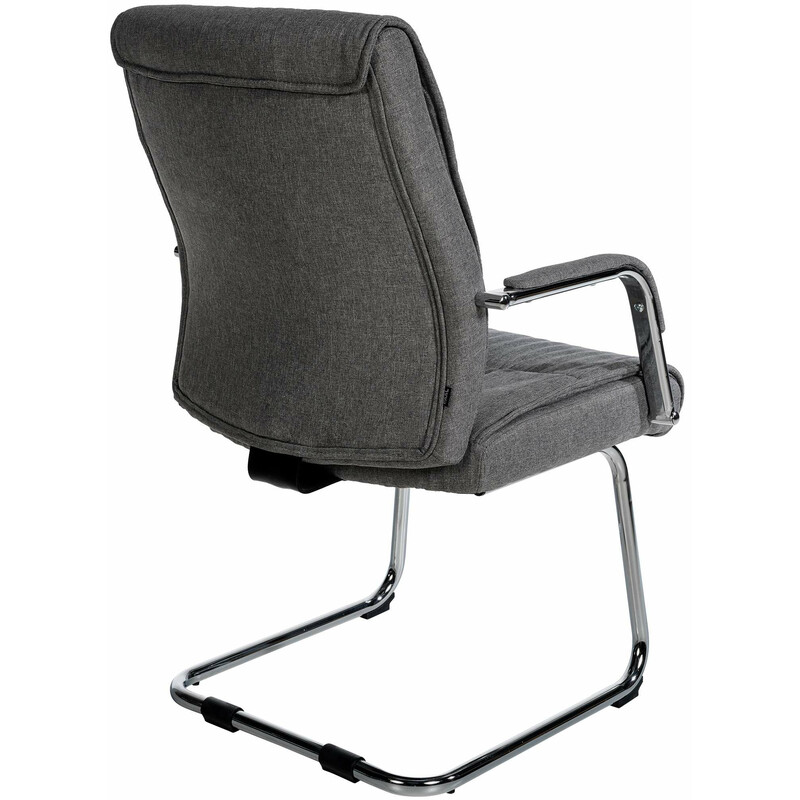 Elegant ergonomisk besöksstol med kromad metallram