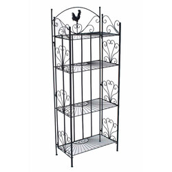 Hopfällbar metallhylla med lantlig design och hög hållbarhet