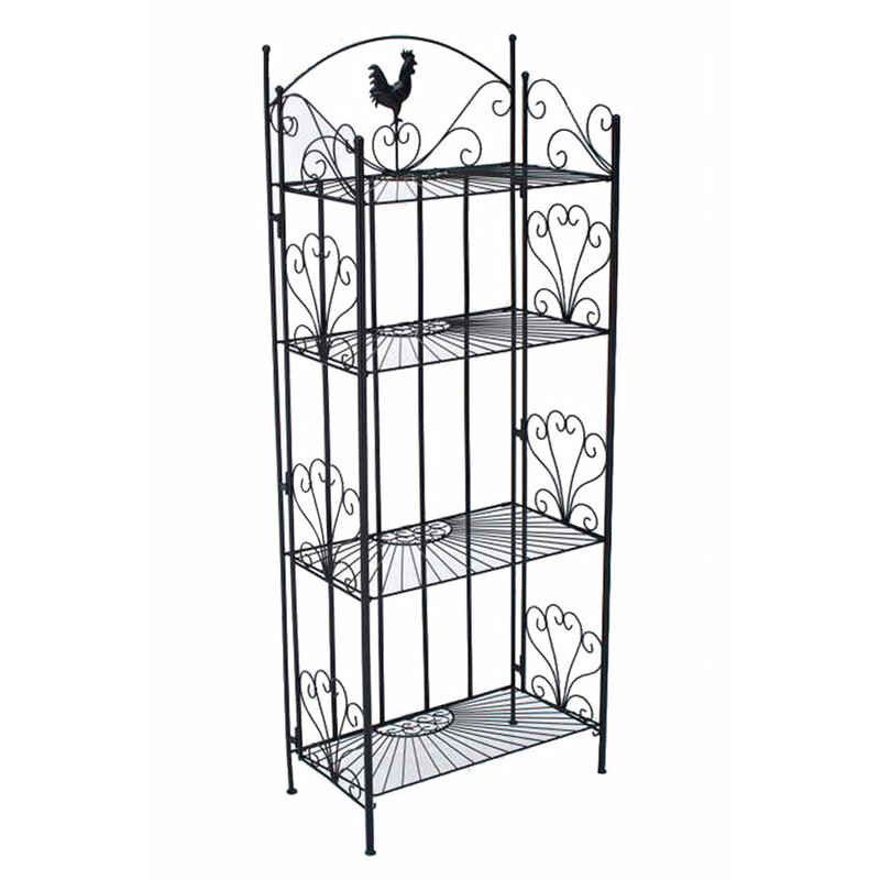 Hopfällbar metallhylla med lantlig design och hög hållbarhet