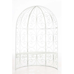 Elegant halvpaviljong med bänk för romantisk trädgårdsmiljö