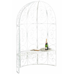 Elegant halvpaviljong med bänk för romantisk trädgårdsmiljö