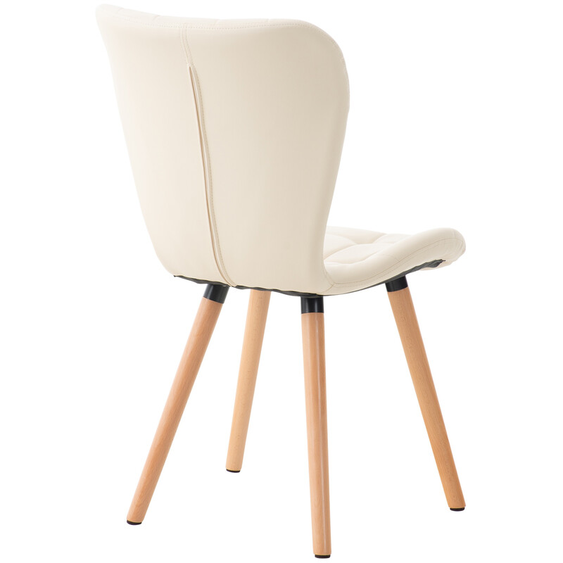 Elegant matstol med konstläder och träben för modern inredning