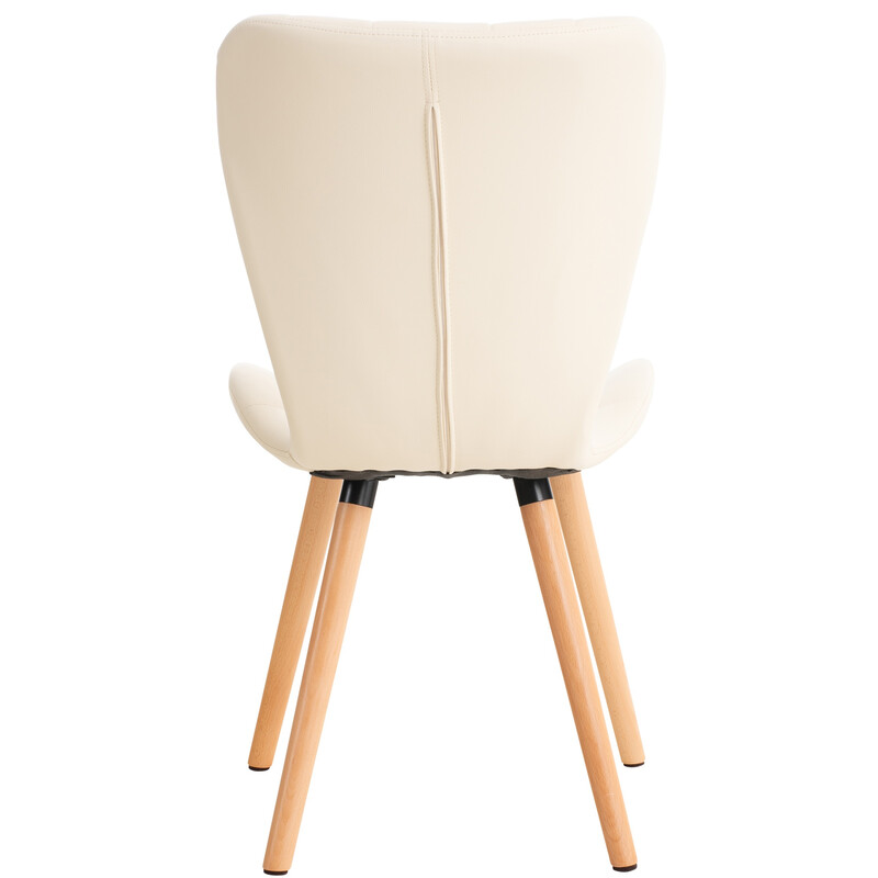 Elegant matstol med konstläder och träben för modern inredning