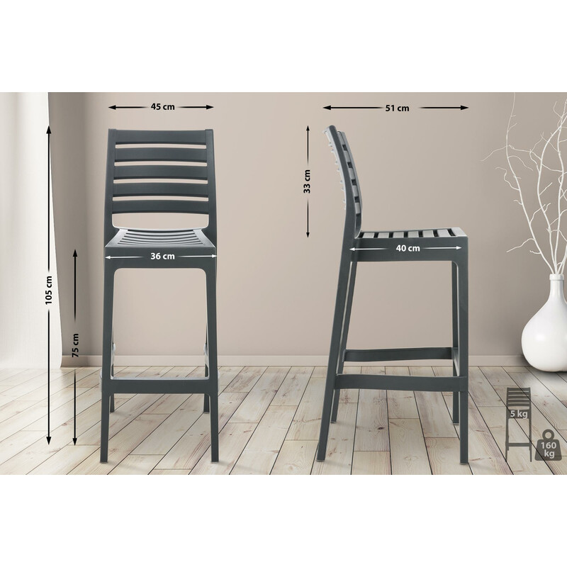 Stapelbar väderbeständig stol i glasfiberförstärkt polypropen