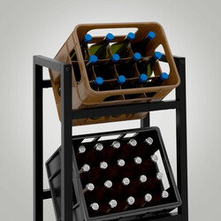 Elegant och praktisk förvaringshylla för dryckeslådor i metall