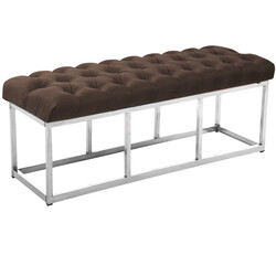 Elegant och modern bänk med quiltad dyna och stålstomme